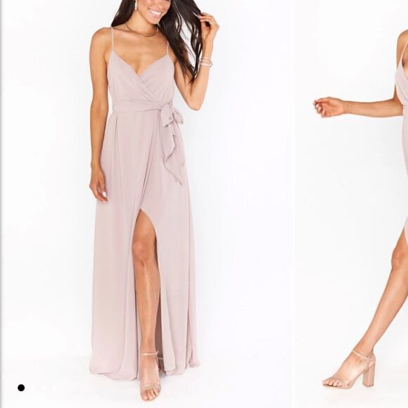 Show mr Your Mumu Liz Maxi Dress Soft Beige chiffon Size Extra Large NWT - Picture 4 of 9